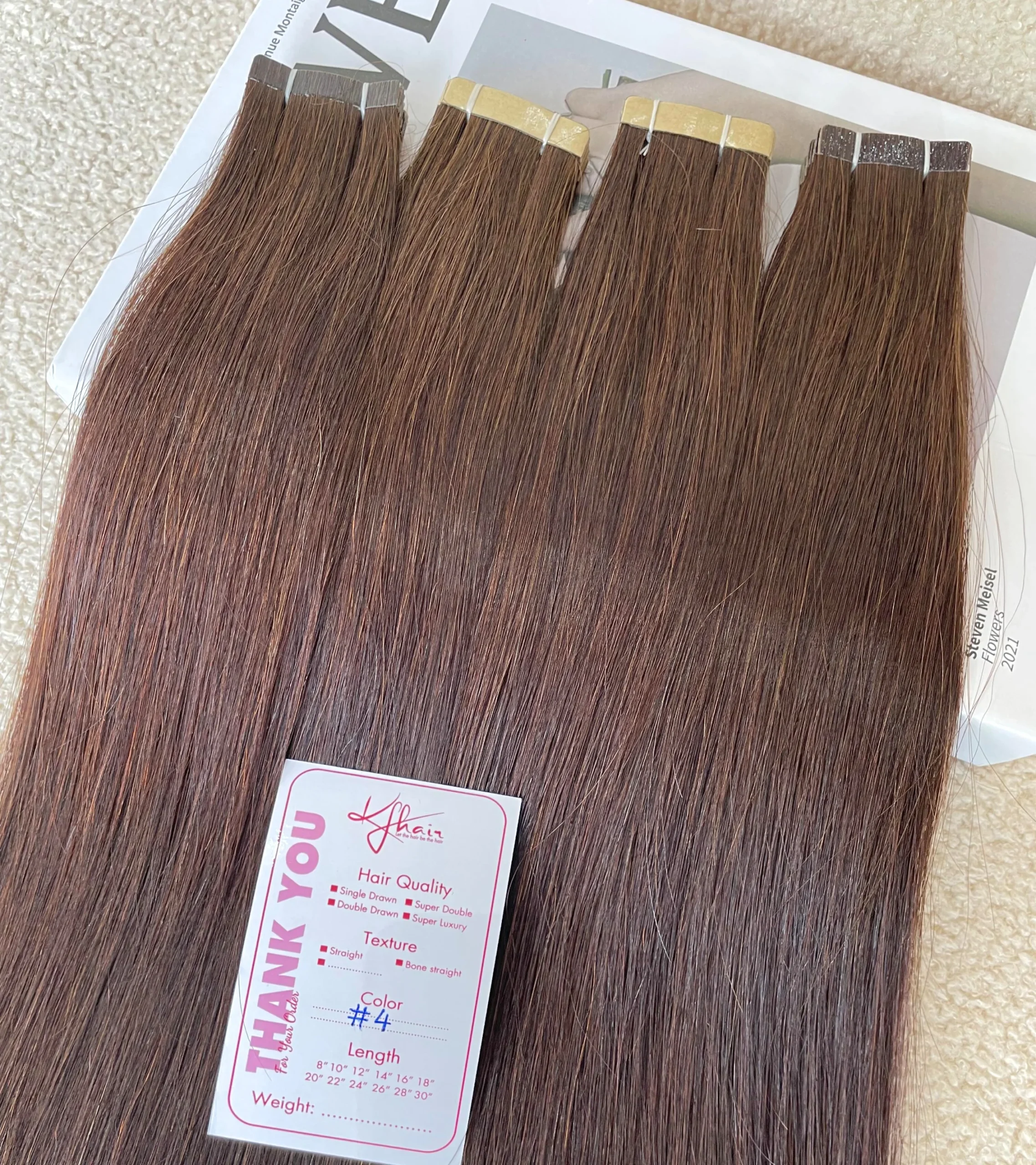 #4 Color Straight Normal Tape In Hair Extensions - Image 5