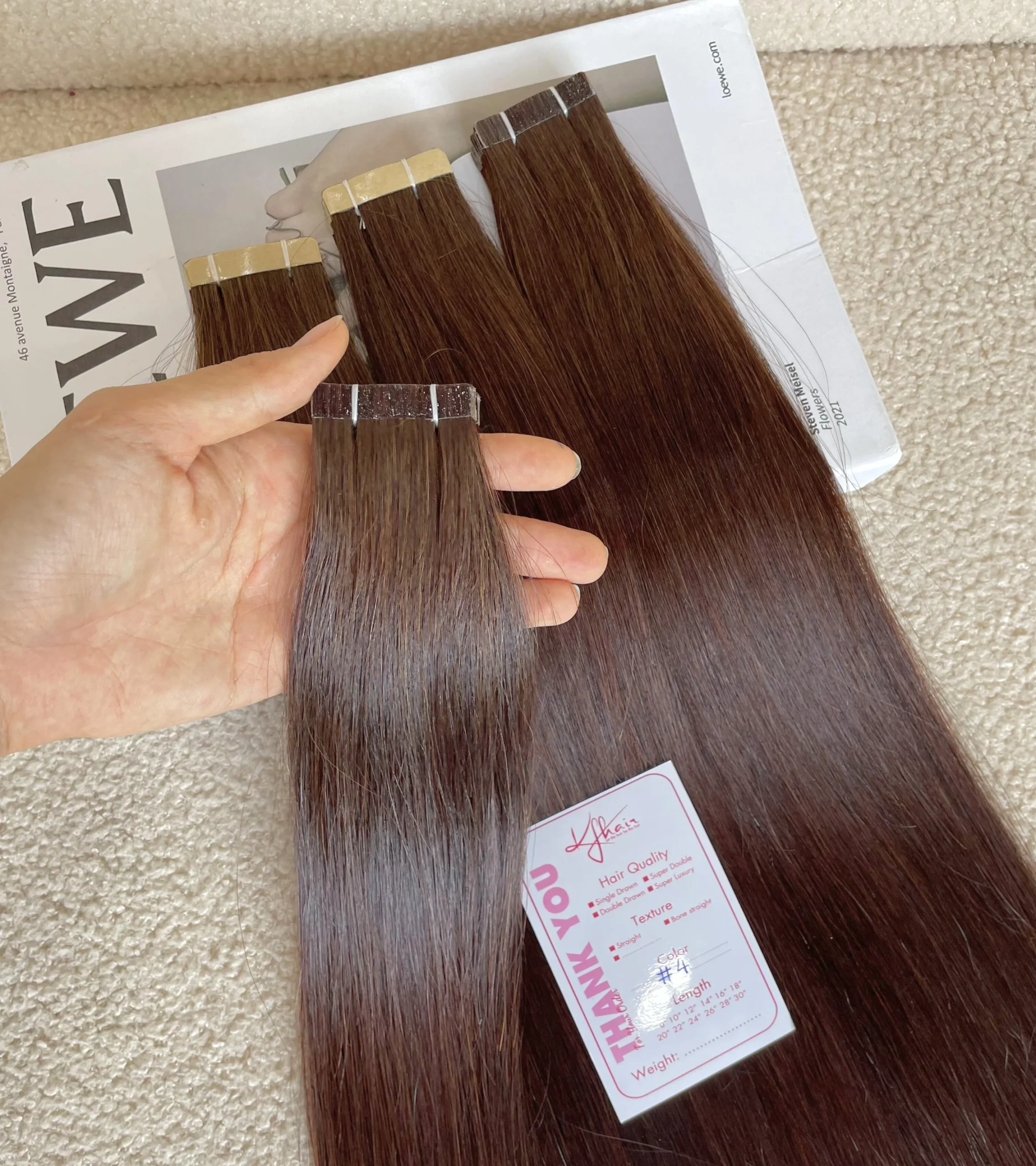 #4 Color Straight Normal Tape In Hair Extensions - Image 4