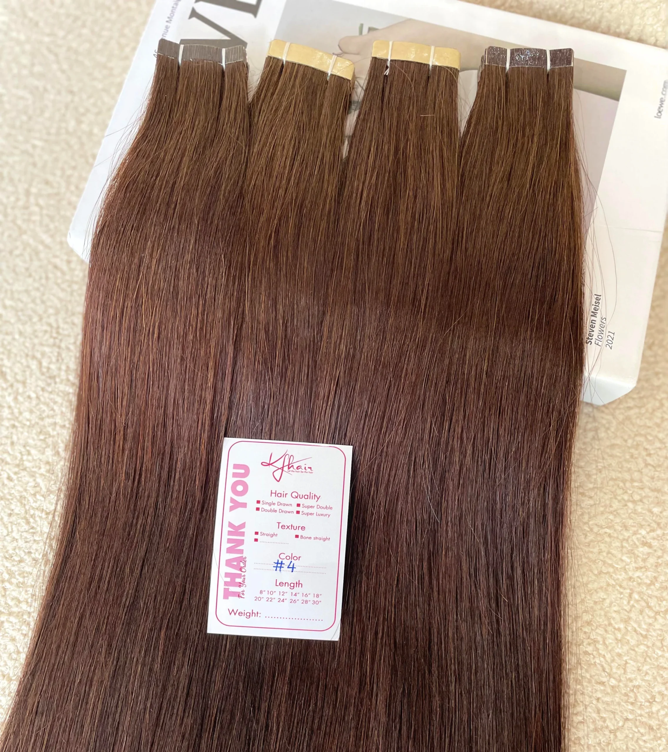 #4 Color Straight Normal Tape In Hair Extensions - Image 3