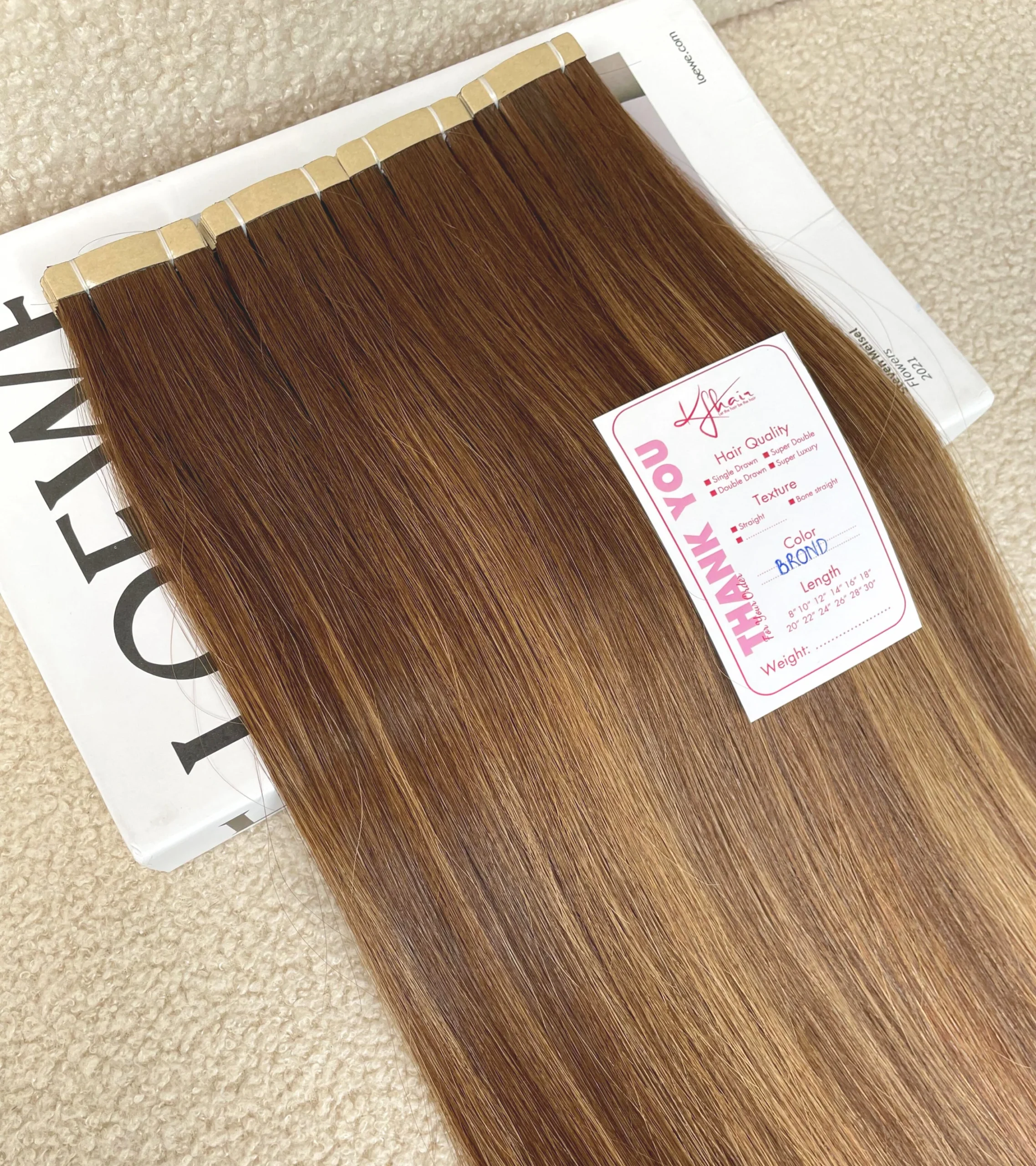 Brond Color Straight Normal Tape In Hair Extensions