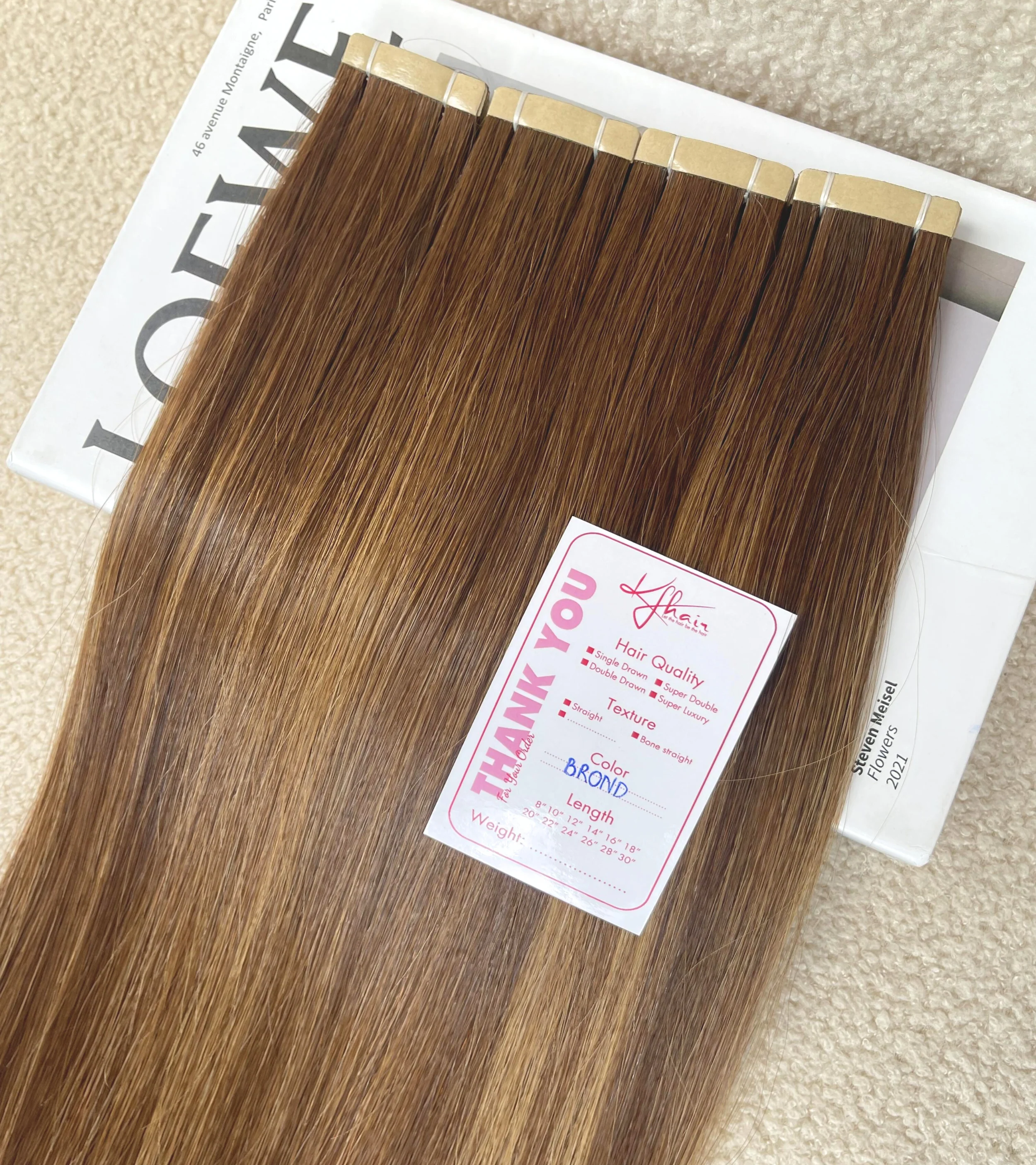 Brond Color Straight Normal Tape In Hair Extensions - Image 3