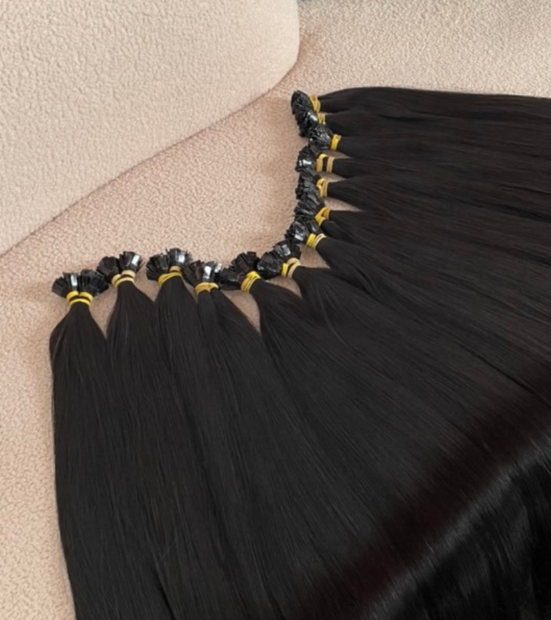 Natural Color Straight Flat Tip Hair Extensions - Image 10
