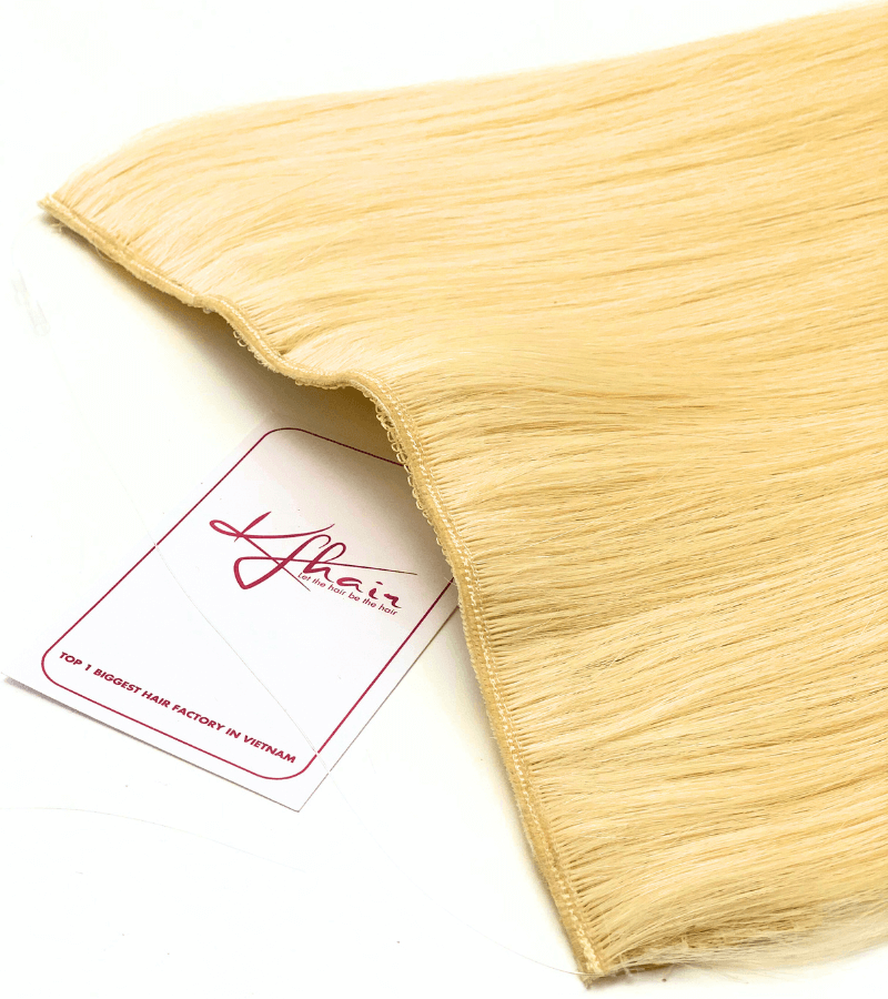 Lightest Blonde #60 Color Straight Halo Hair Extensions 16 Inch #60 100G - Image 4