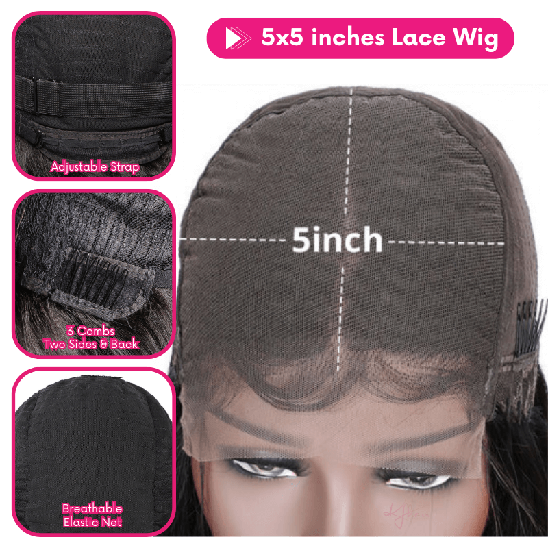 Lace Closure 4x4 inches Bone Straight KF04 Color Wig - Image 10