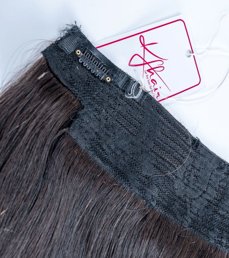 Piano Color Straight Halo Hair Extensions - Image 4