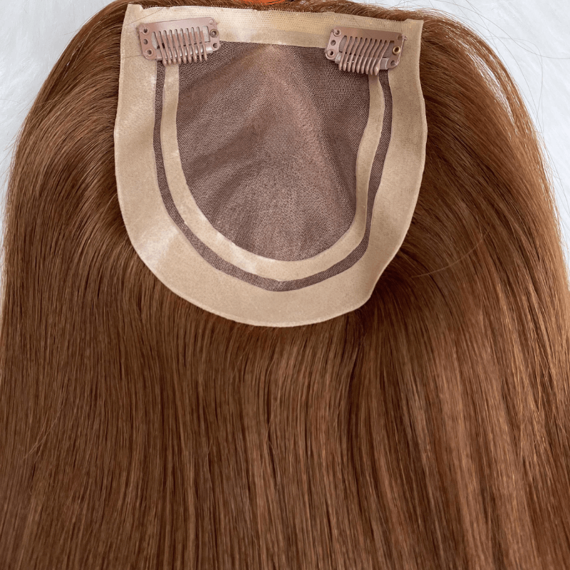 5x5 Inches Mono With PU Coated #6 Color 130% density Hair Topper - Image 7