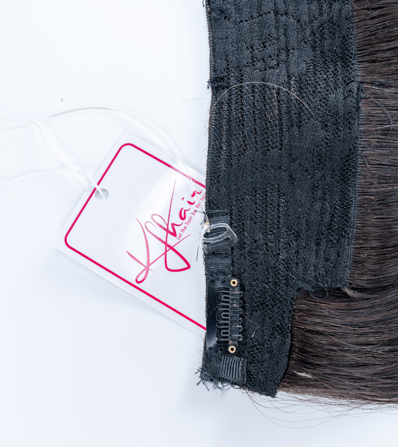 Piano Color Straight Halo Hair Extensions - Image 5