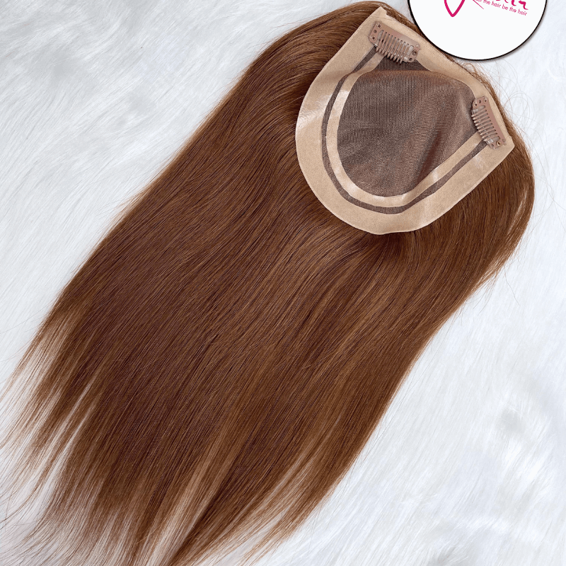 5x5 Inches Mono With PU Coated #6 Color 130% density Hair Topper - Image 4