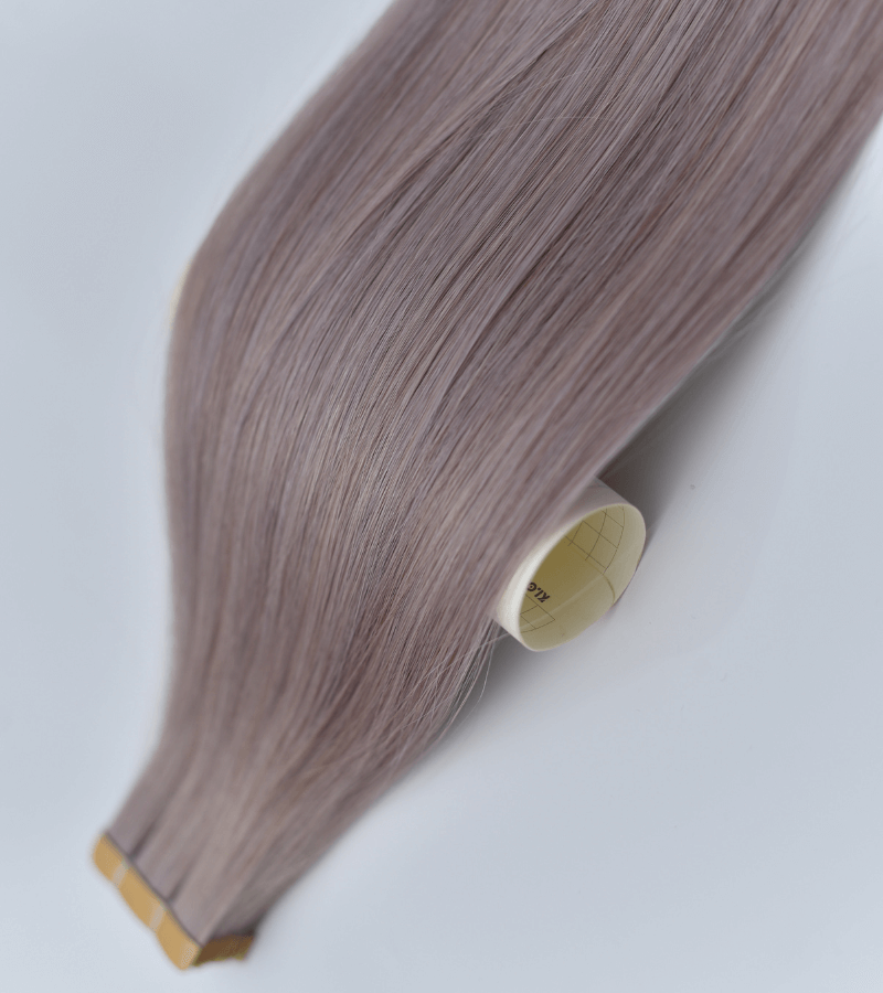 Platinum Silver Color Straight Normal Tape In Hair Extensions - Image 5