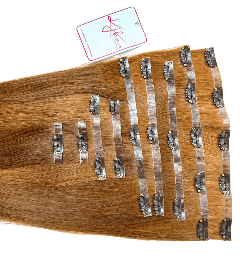 Brown Color Straight Seamless Clip In Hair Extensions - Image 3