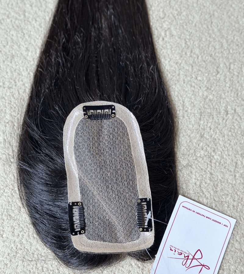 6x 3.5 inches Lace Base With PU #1B Color 150% density 12 inches Hair Topper - Image 3