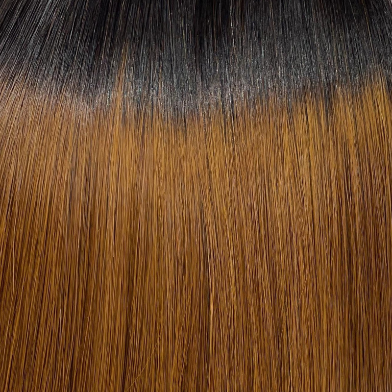 Ombre Black Brown Color Bone Straight Remy Human Hair Weft KF23 - Image 8
