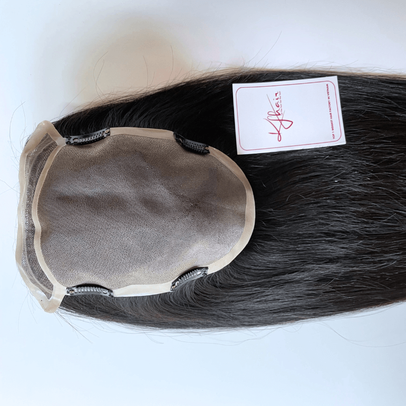 6x8 Inches Mono With PU Coated #1B Color Hair Topper - Image 4