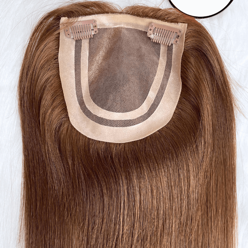 5x5 Inches Mono With PU Coated #4 Color 130% density Hair Topper - Image 6