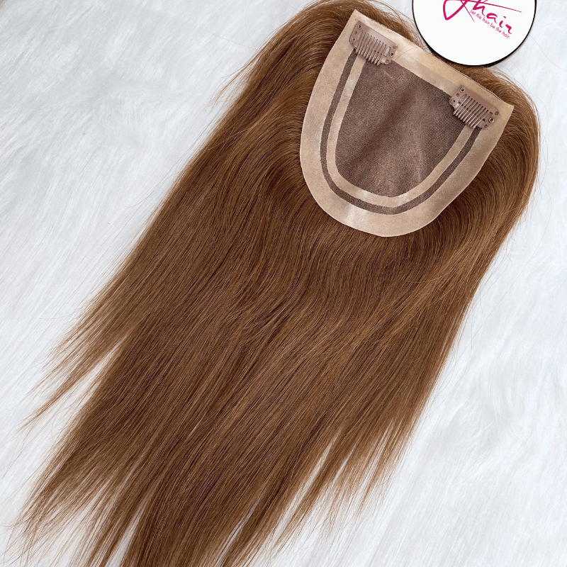 5x5 Inches Mono With PU Coated #8 Color 130% density Hair Topper - Image 4