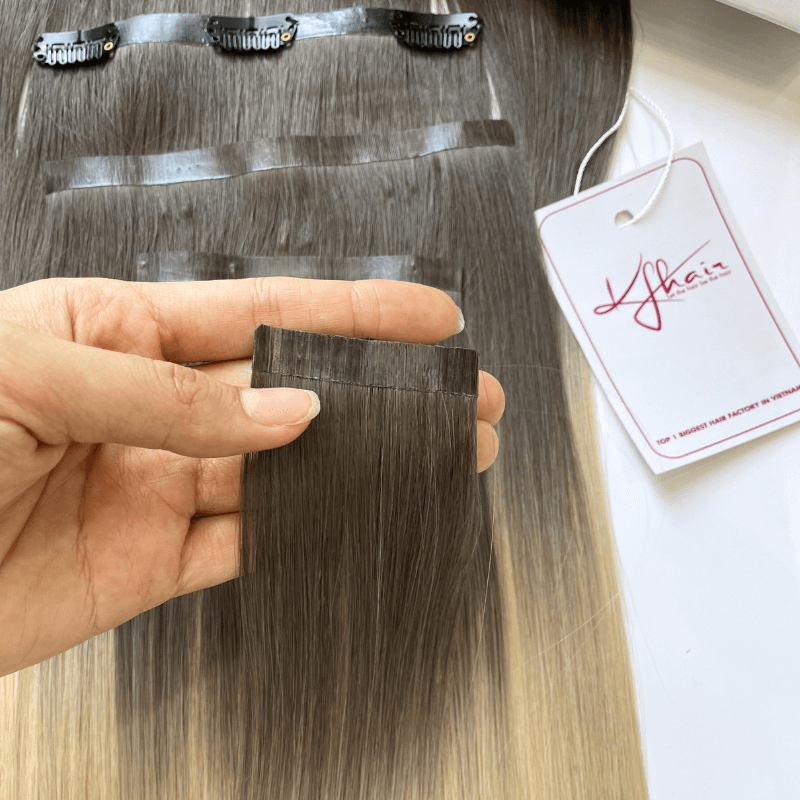 #AB Color Straight Seamless Clip In Hair Extensions - Image 5