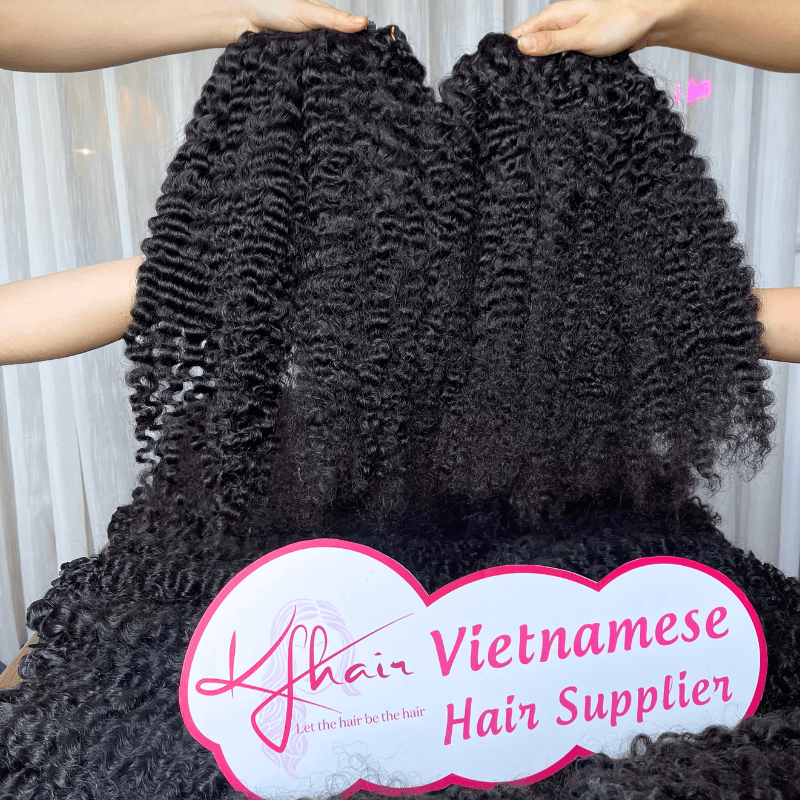 Natural Color Kinky Curly Raw Hair Weft - Image 3