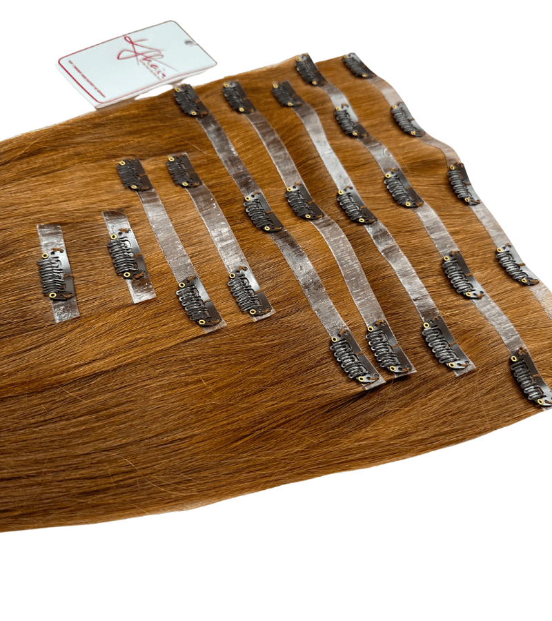 Brown Color Straight Seamless Clip In Hair Extensions - Image 4