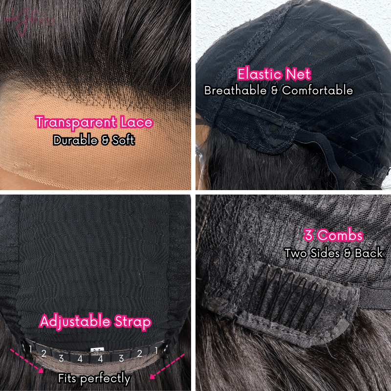 Lace Closure 4x4 inches Bone Straight KF04 Color Wig - Image 7