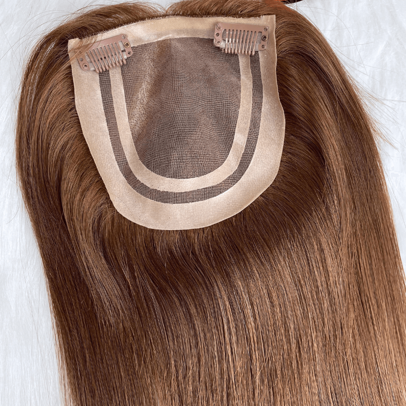 5x5 Inches Mono With PU Coated #4 Color 130% density Hair Topper - Image 5