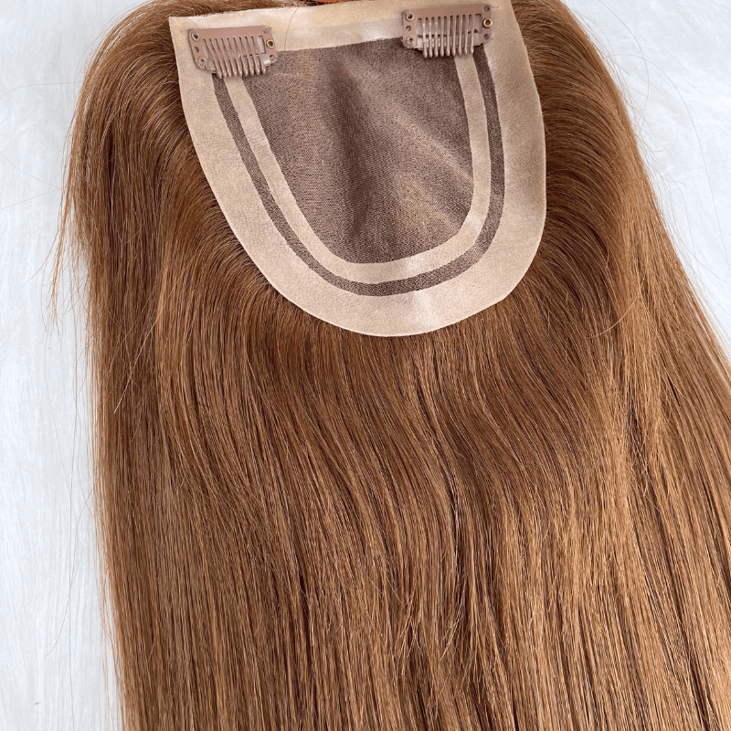 5x5 Inches Mono With PU Coated #8 Color 130% density Hair Topper - Image 3