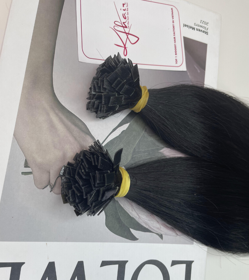 Natural Color Straight Flat Tip Hair Extensions - Image 4