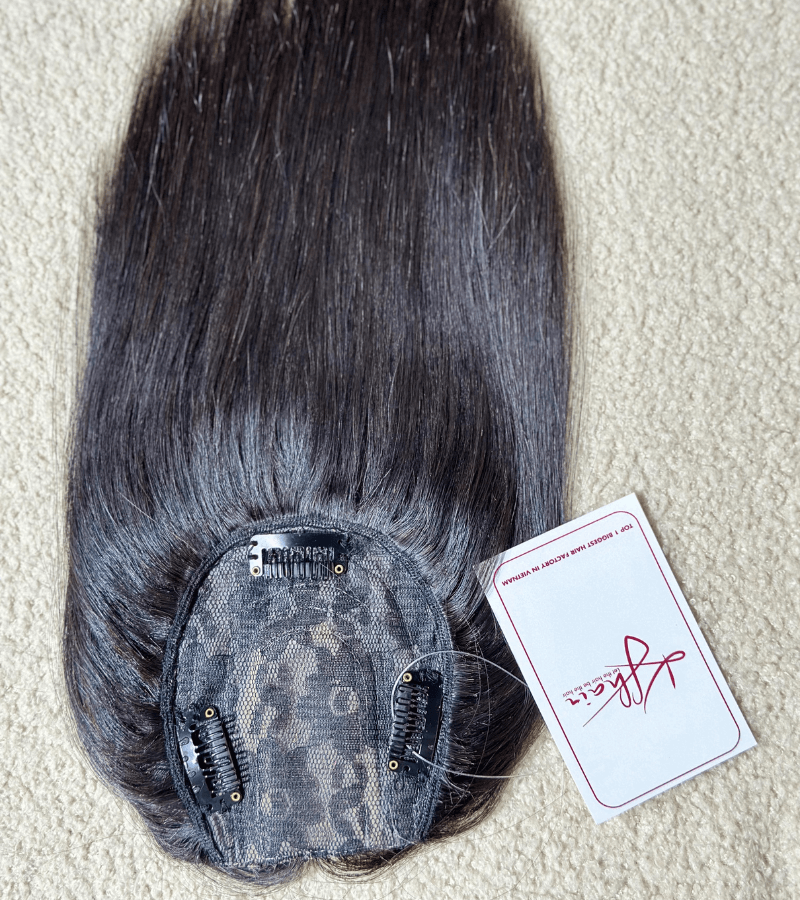 4x 3.5 inches Full Silk Base #1B Color 150% density 8 inches Hair Topper - Image 3