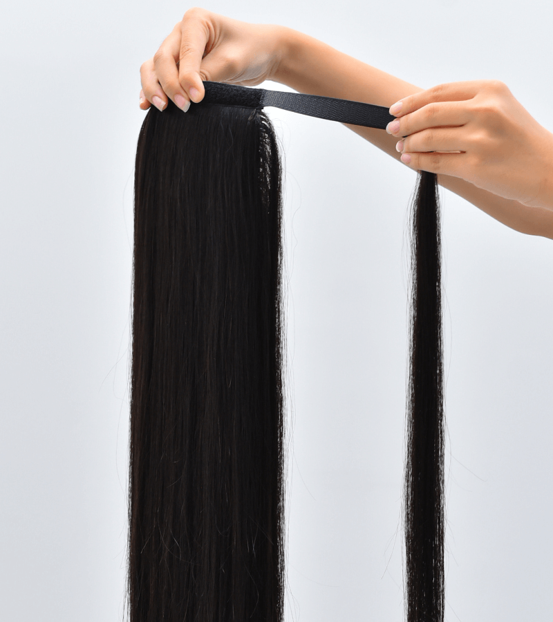 #1 Color Straight Ponytail Hair Extensions - Image 3