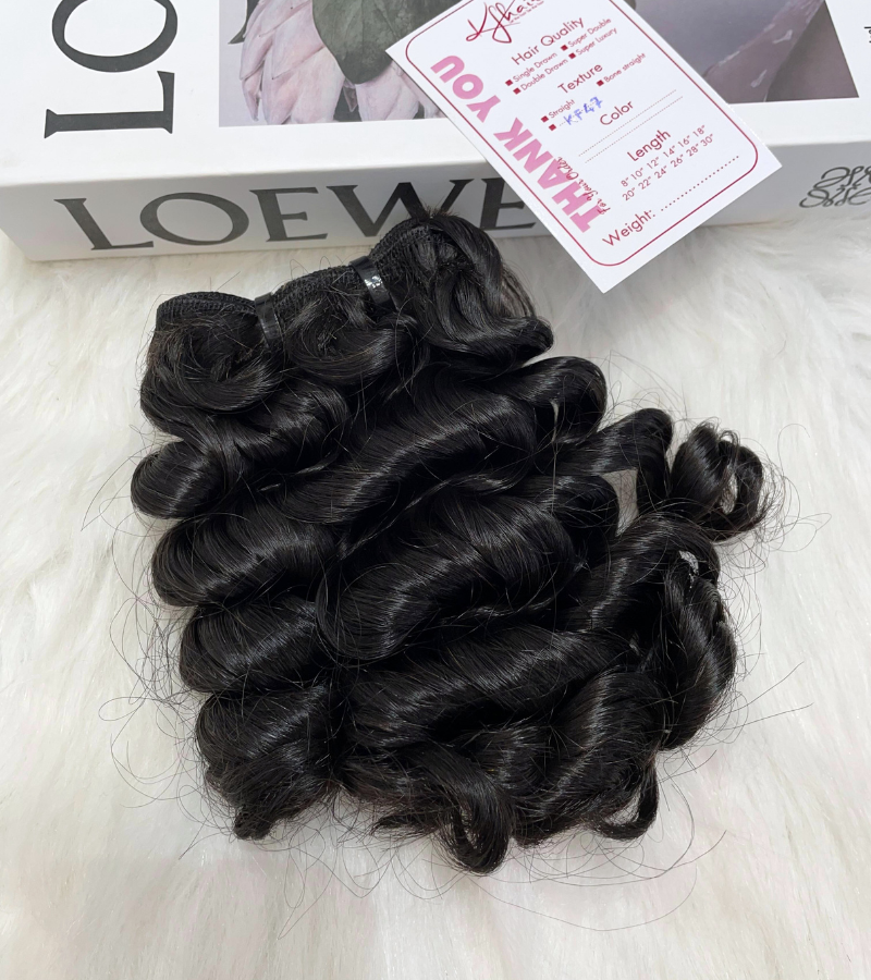 Natural Black Color Remy Human Hair Weft KF47 - Image 3