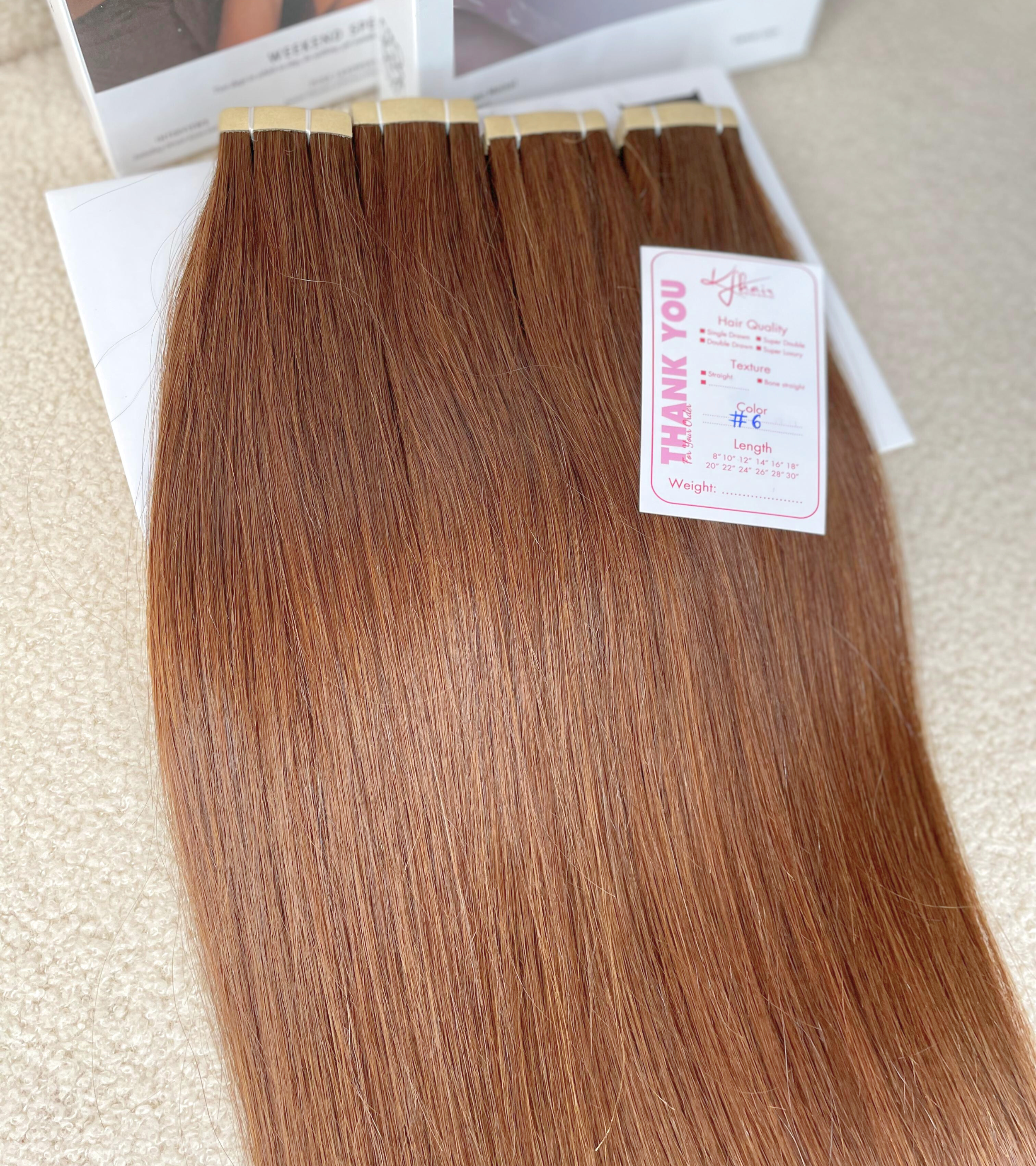 #6 Color Straight Normal Tape In Hair Extensions – Bild 4