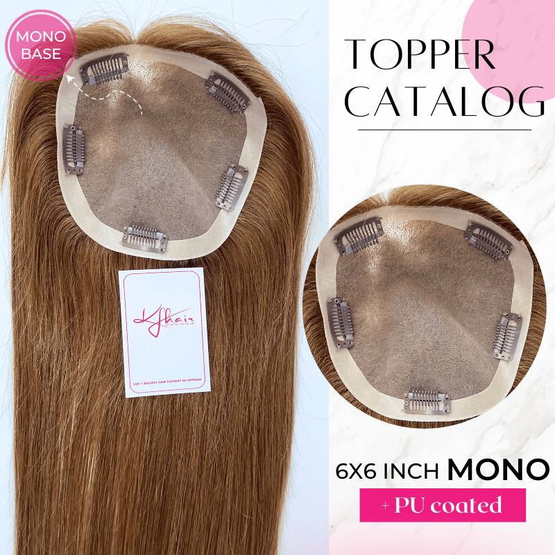 6x6 Inches Mono With PU Coated #10 Color Hair Topper - Image 4