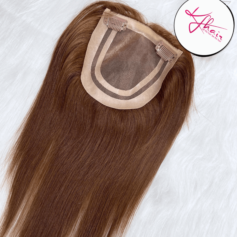5x5 Inches Mono With PU Coated #4 Color 130% density Hair Topper - Image 4
