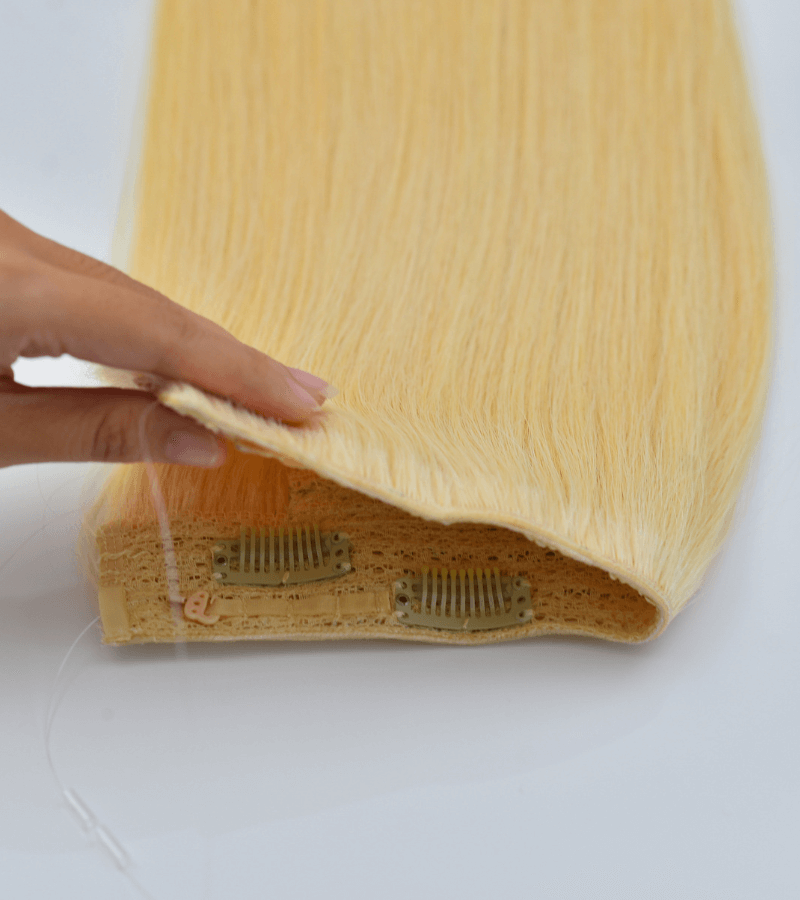 Lightest Blonde #60 Color Straight Halo Hair Extensions 16 Inch #60 100G - Image 3