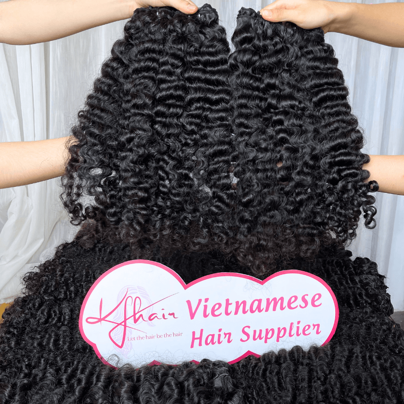 Natural Color Burmese Curly Raw Hair Weft - Image 3
