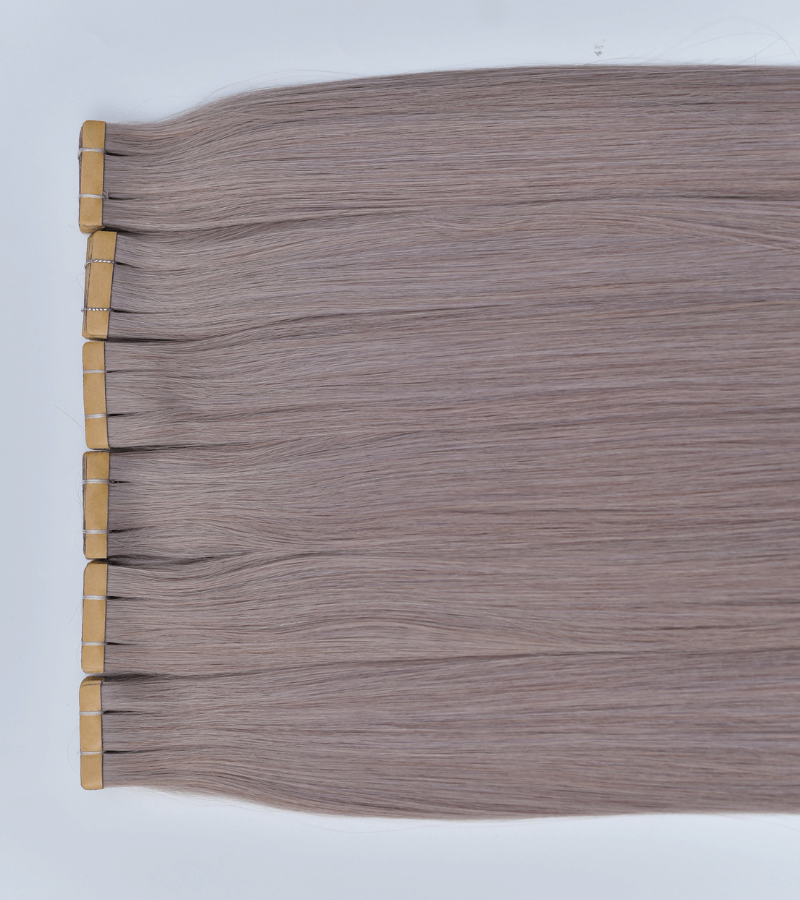 Platinum Silver Color Straight Normal Tape In Hair Extensions - Image 3