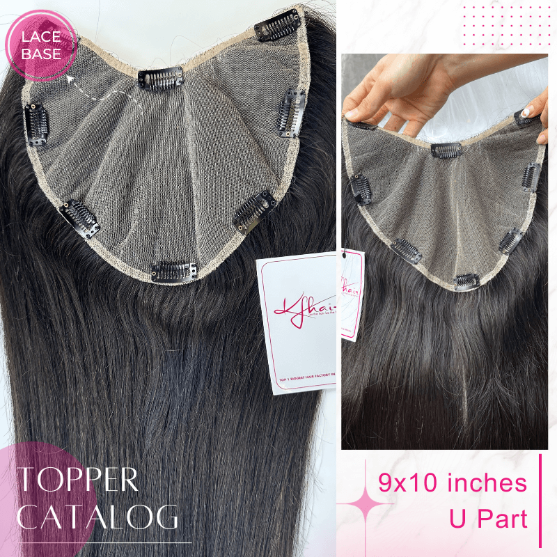 9x10 Inches U Part #1B Color Hair Topper - Image 4