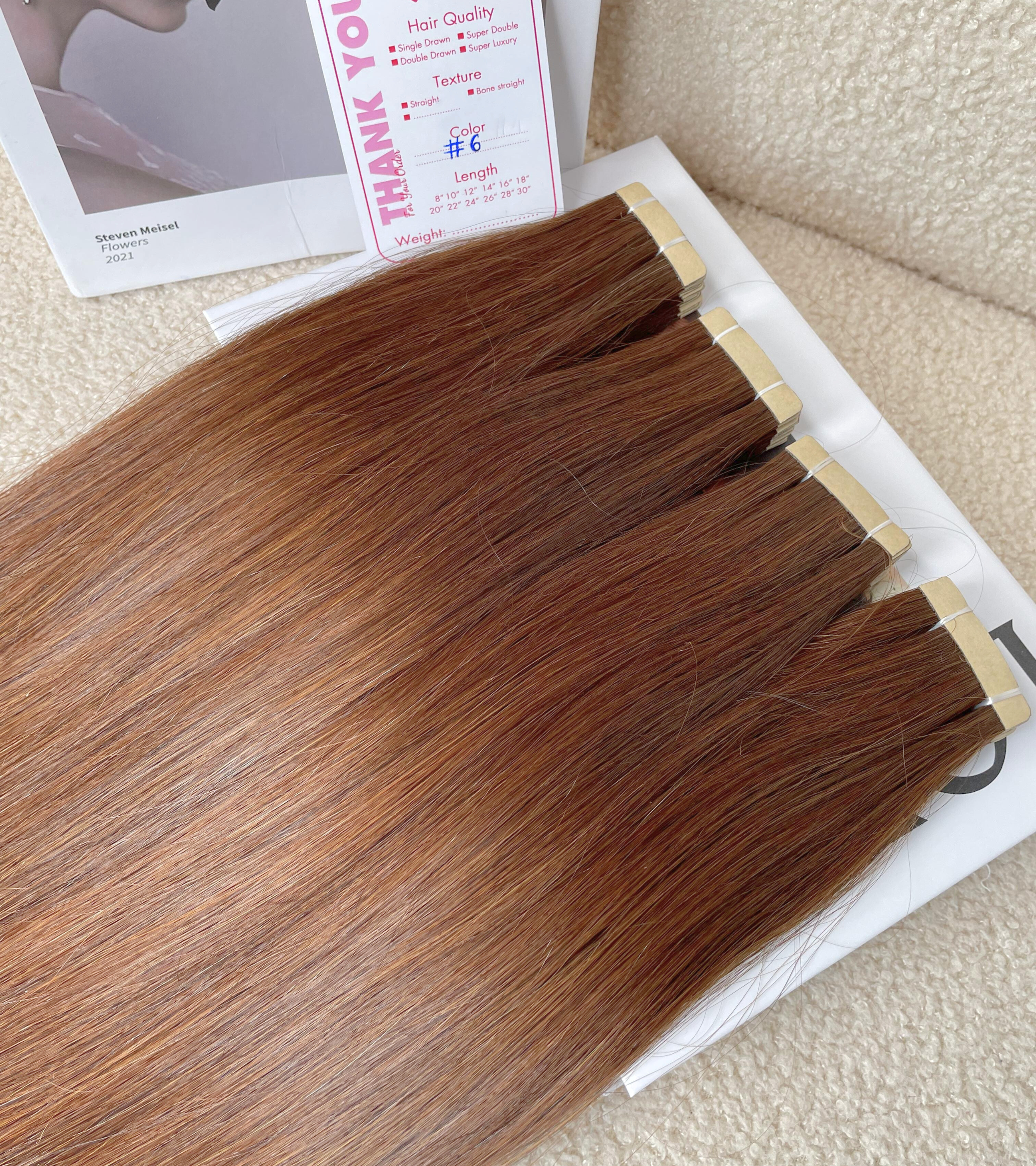 #6 Color Straight Normal Tape In Hair Extensions – Bild 5
