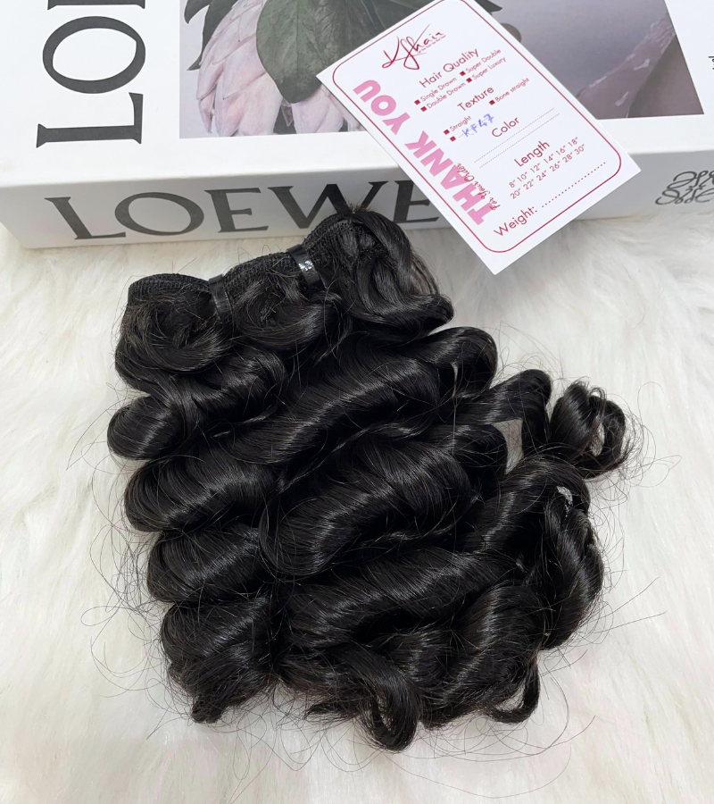 Natural Black Color Remy Human Hair Weft KF47 - Image 4