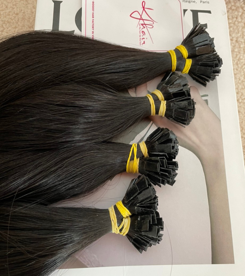 Natural Color Straight Flat Tip Hair Extensions - Image 5