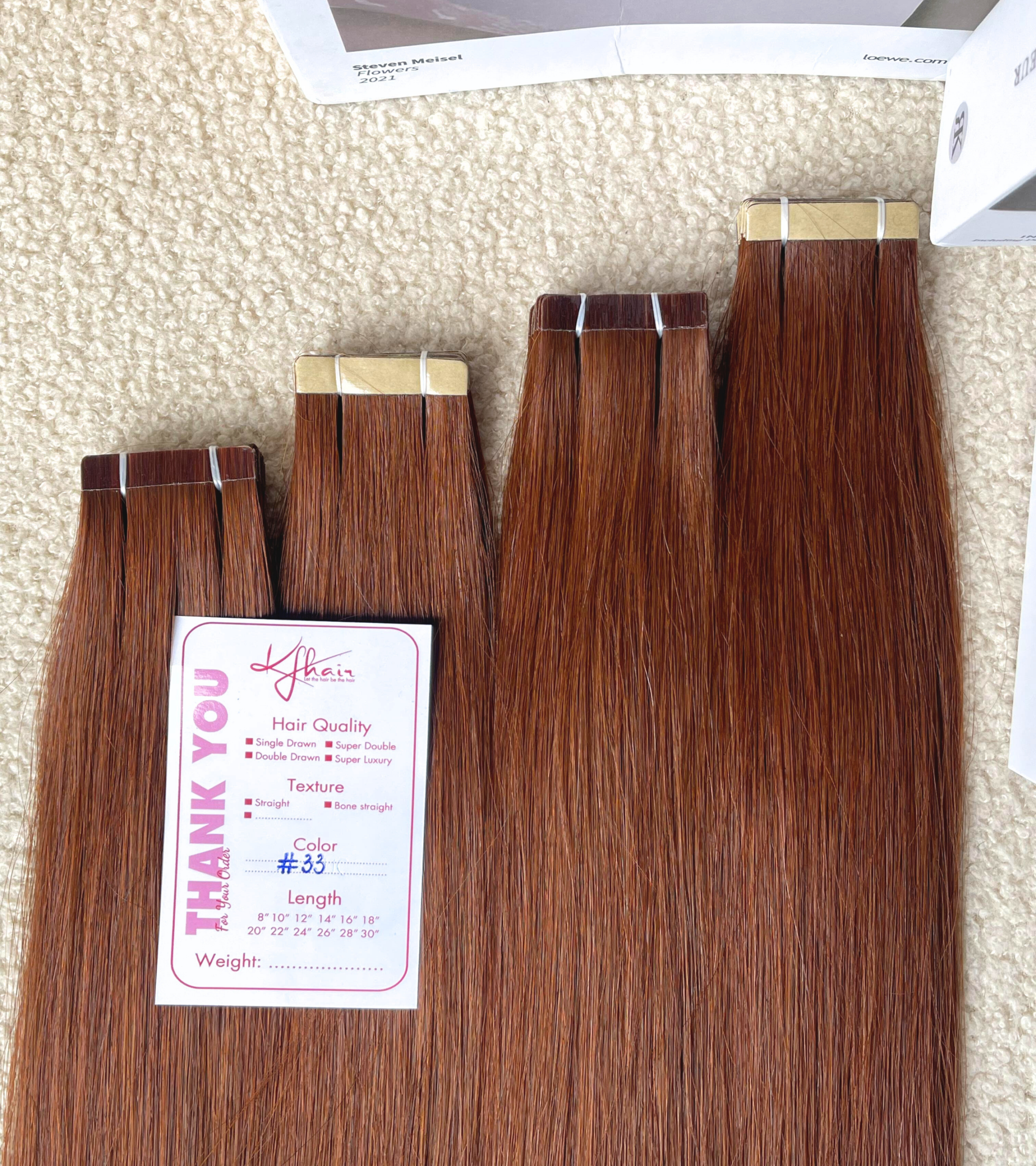 #33 Color Straight Normal Tape In Hair Extensions - Image 5