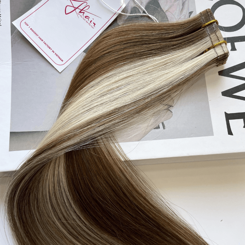 Scandivanian Color Straight Stitched Tape In Hair Extensions - Image 3