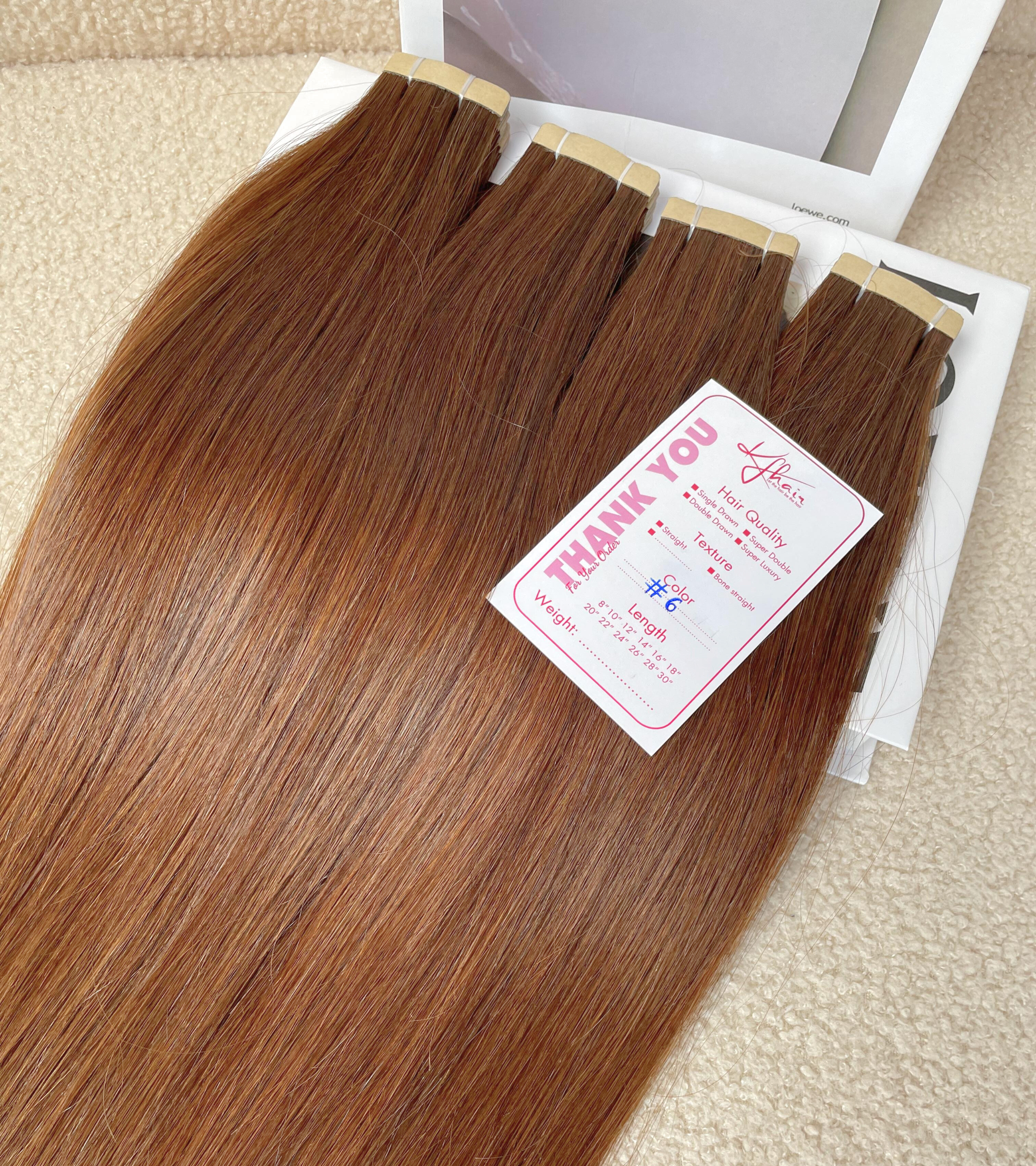 #6 Color Straight Normal Tape In Hair Extensions – Bild 6