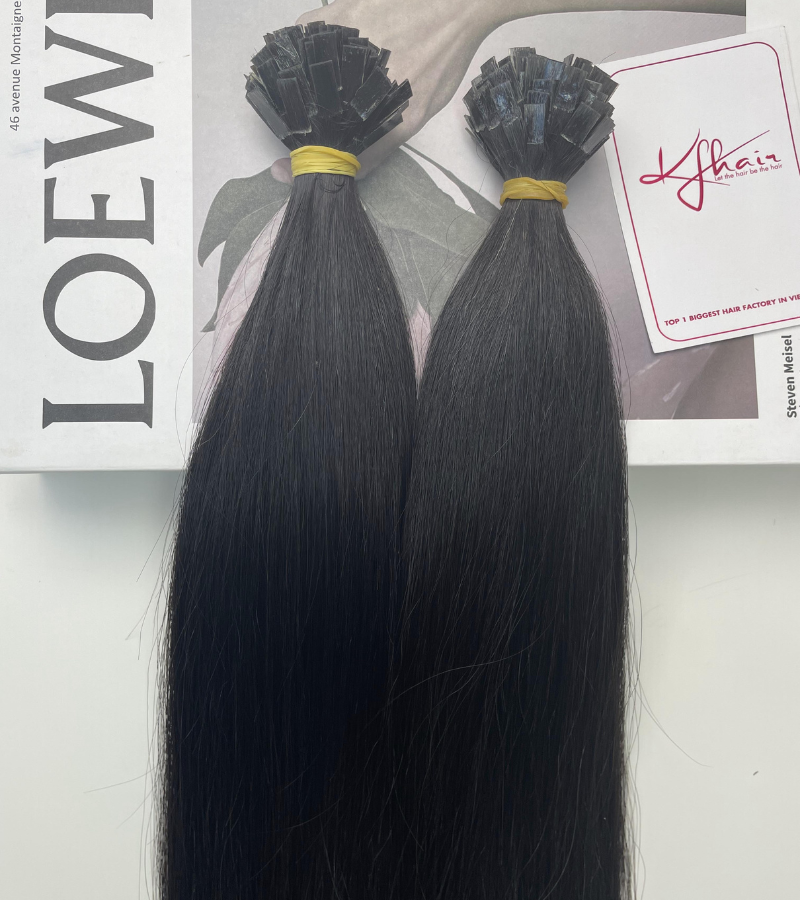 Natural Color Straight Flat Tip Hair Extensions - Image 6