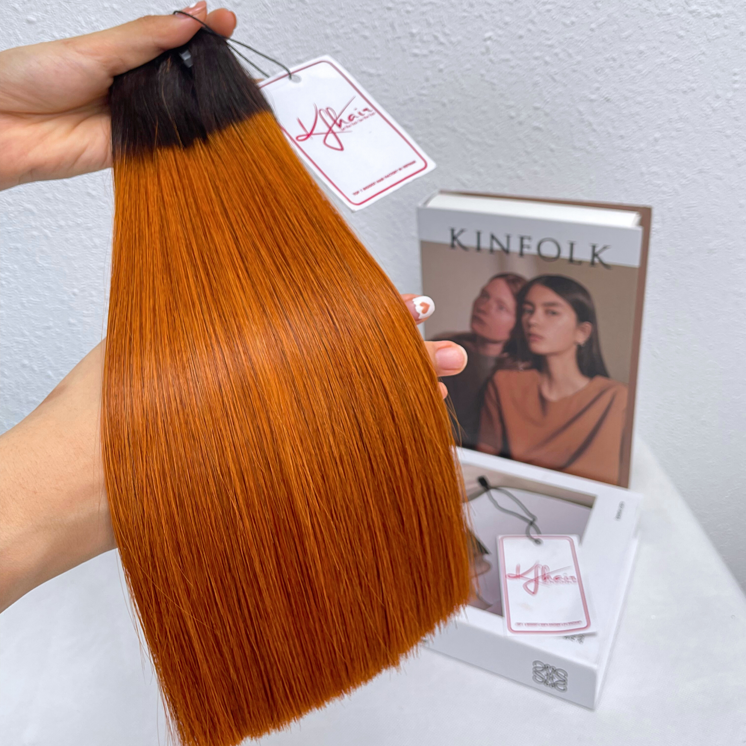 Ombre Orange Color Bone Straight Remy Human Hair Weft KF12 - Image 5