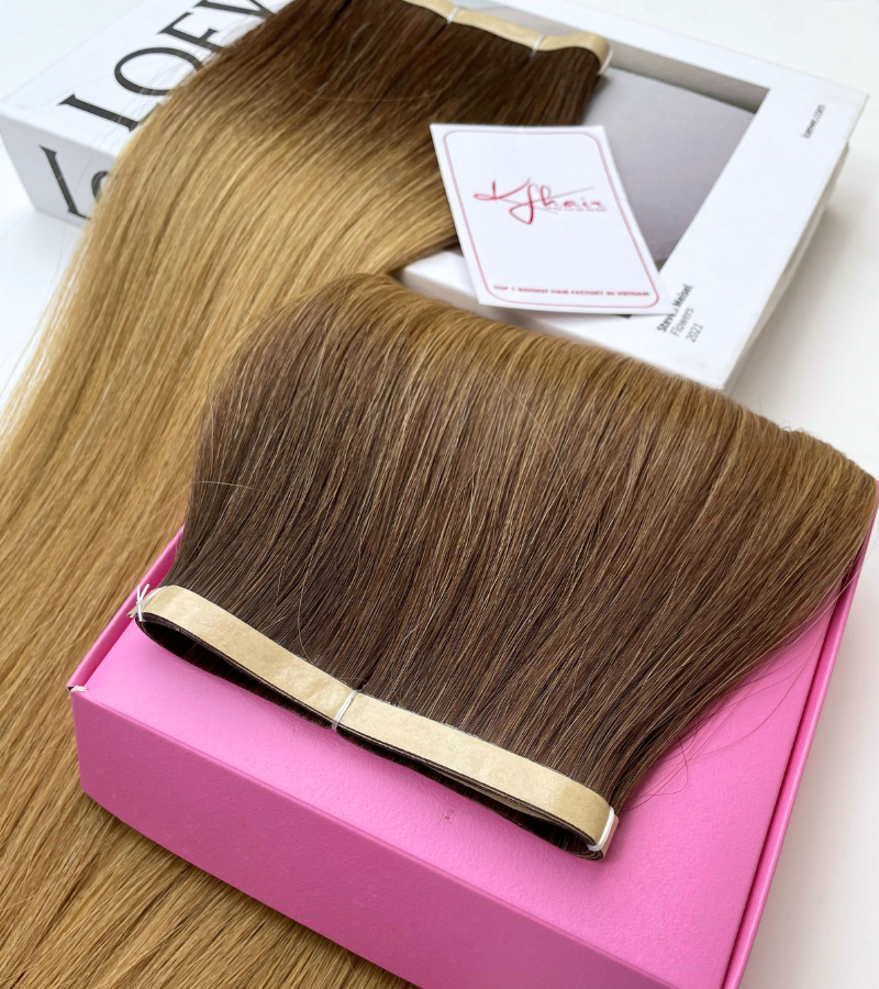 Ombre #27 Color Straight Long Tape In Hair Extensions - Image 5