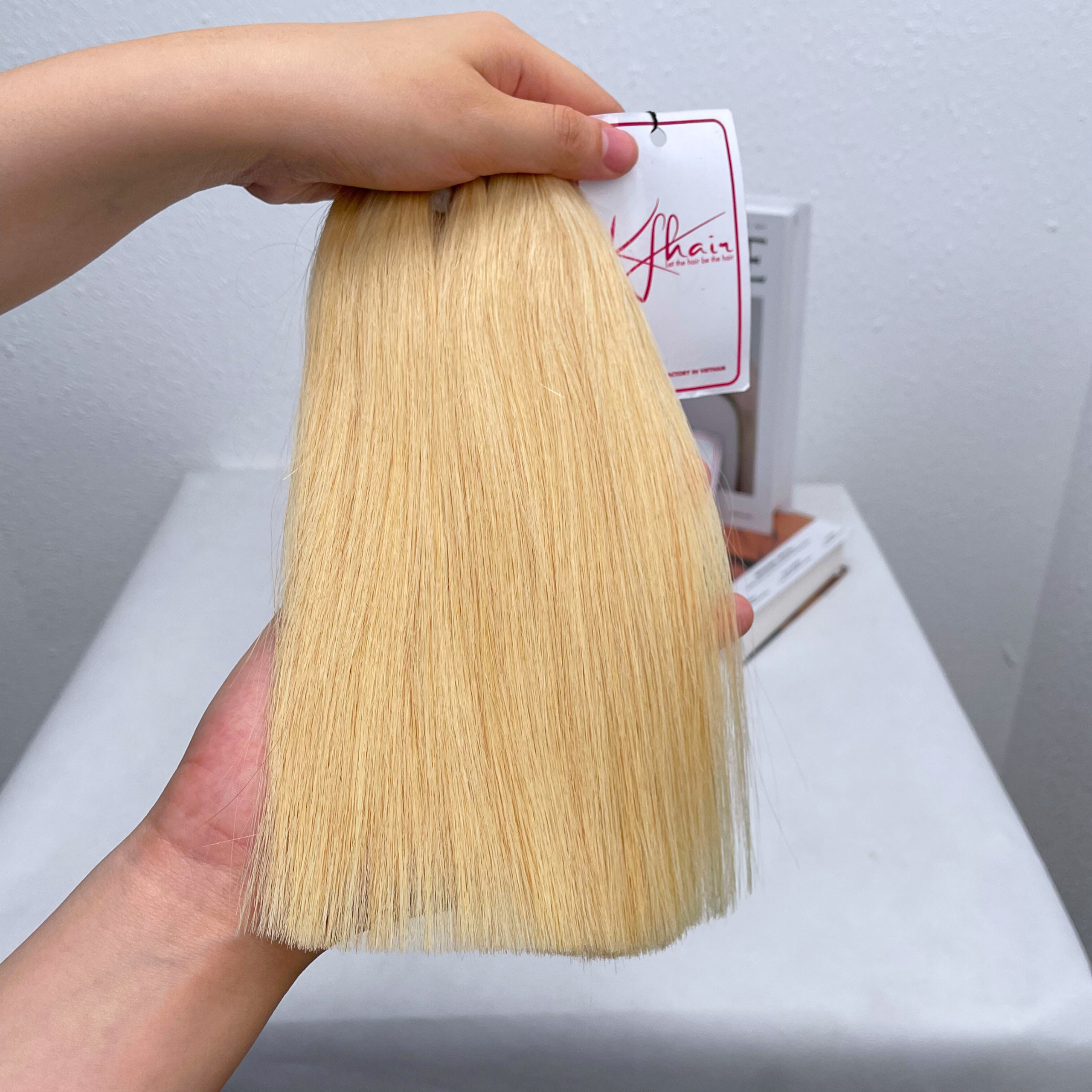 Blonde Color Bone Straight Remy Human Hair Weft KF25 - Image 5