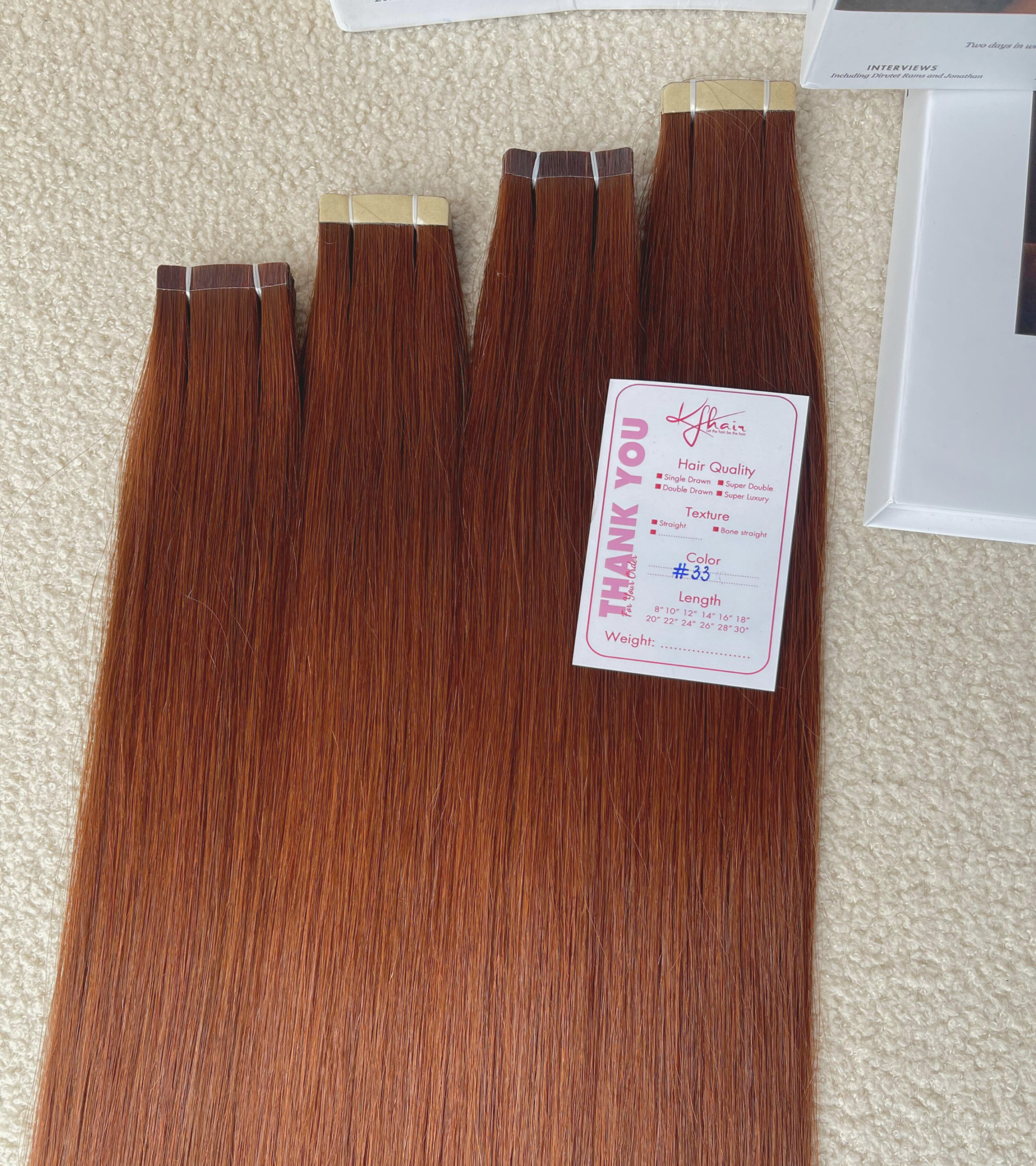 #33 Color Straight Normal Tape In Hair Extensions - Image 6