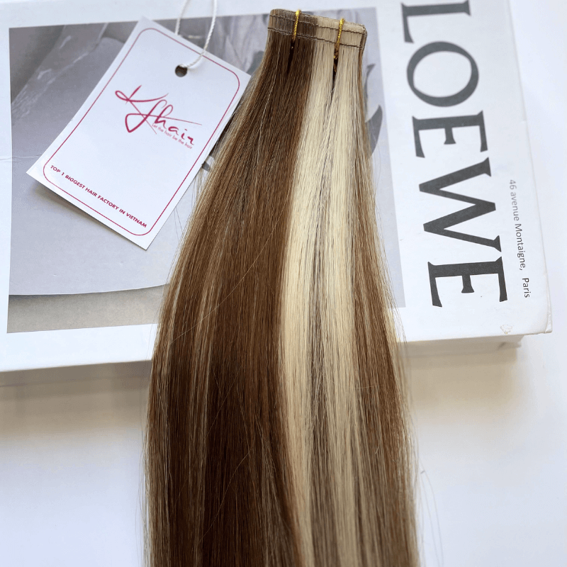 Scandivanian Color Straight Stitched Tape In Hair Extensions - Image 6