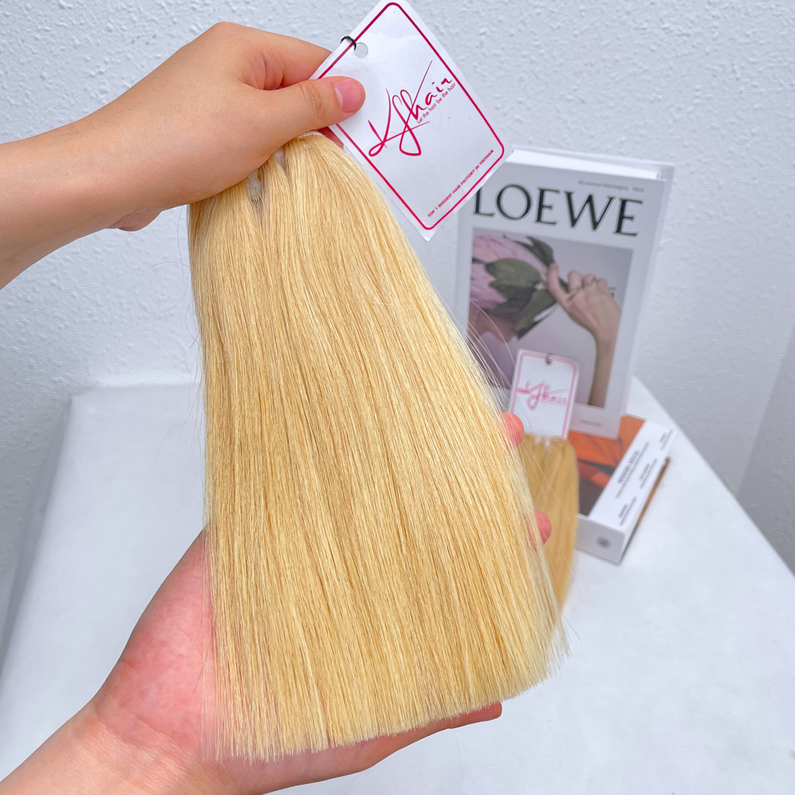 Blonde Color Bone Straight Remy Human Hair Weft KF25 - Image 6