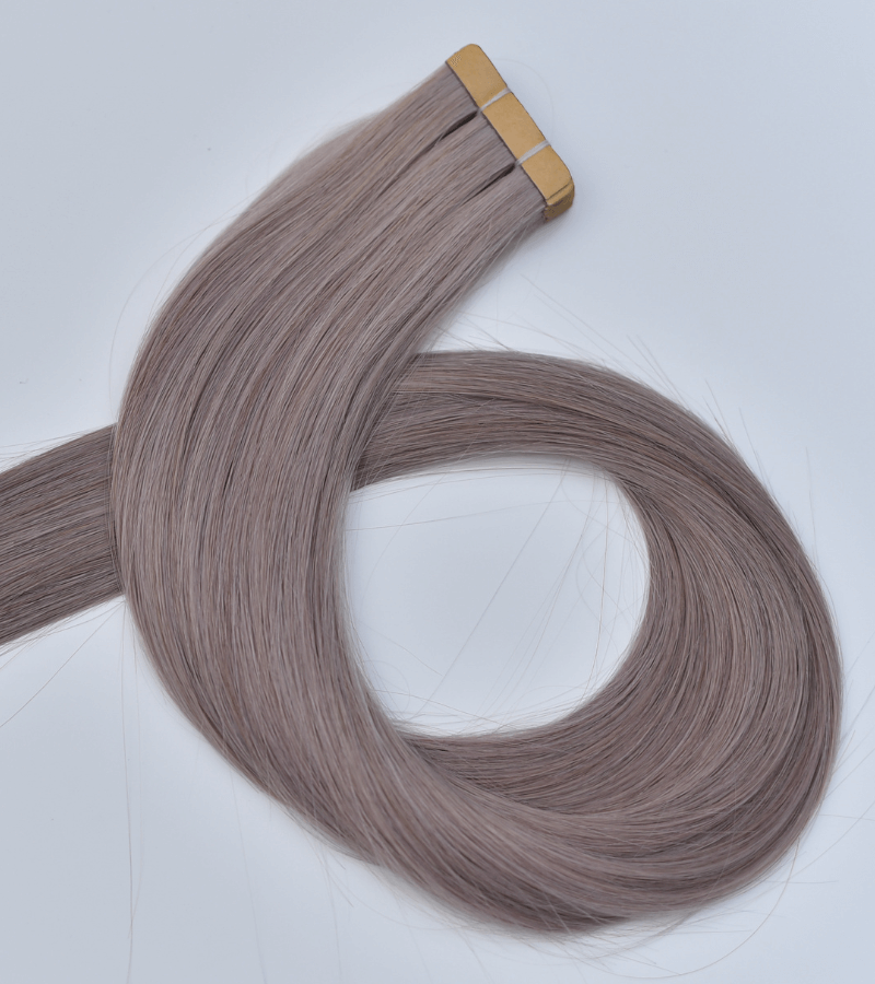 Platinum Silver Color Straight Normal Tape In Hair Extensions - Image 6